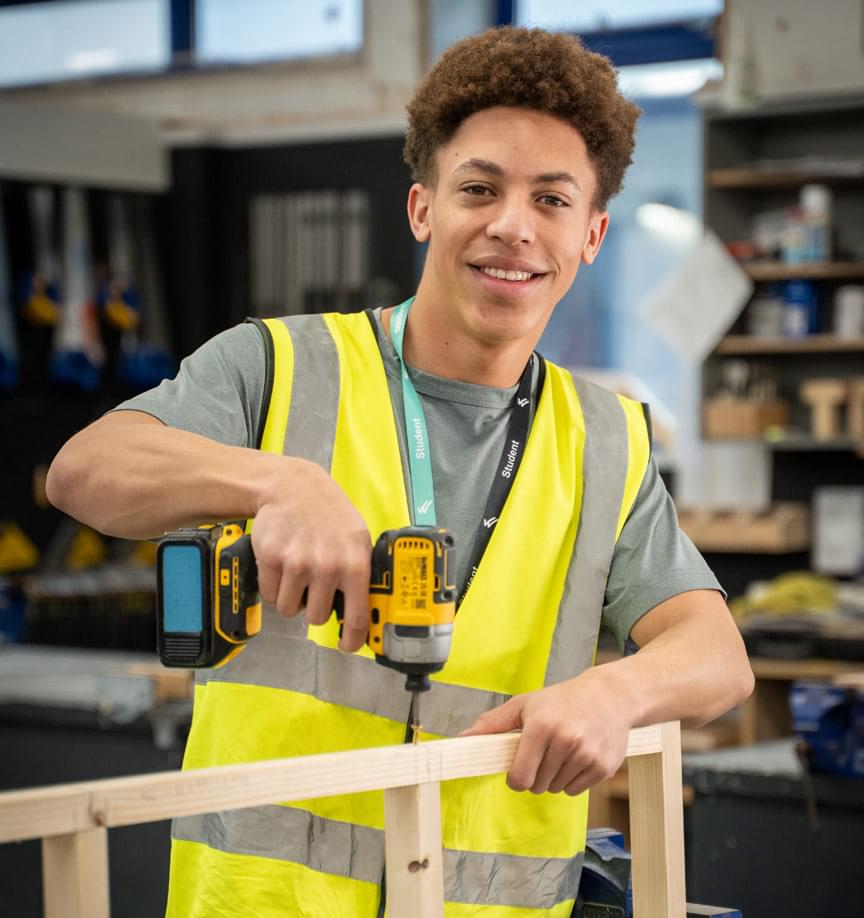 CTEC woodwork student